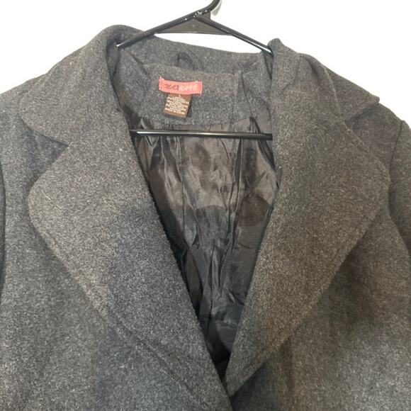 Max Rave Gray Wool Blend One Button Notched Blazer Jacket Women Sz L - Picture 5 of 8